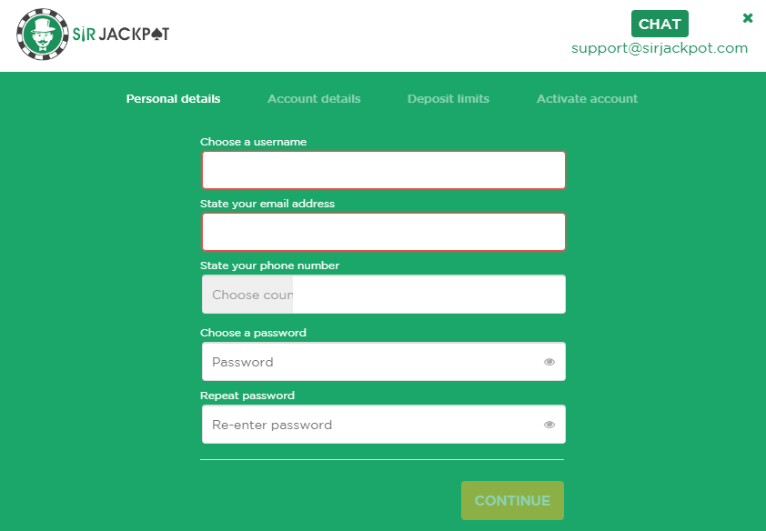 sir jackpot registration process