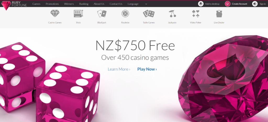 Ruby Fortune sign up bonus