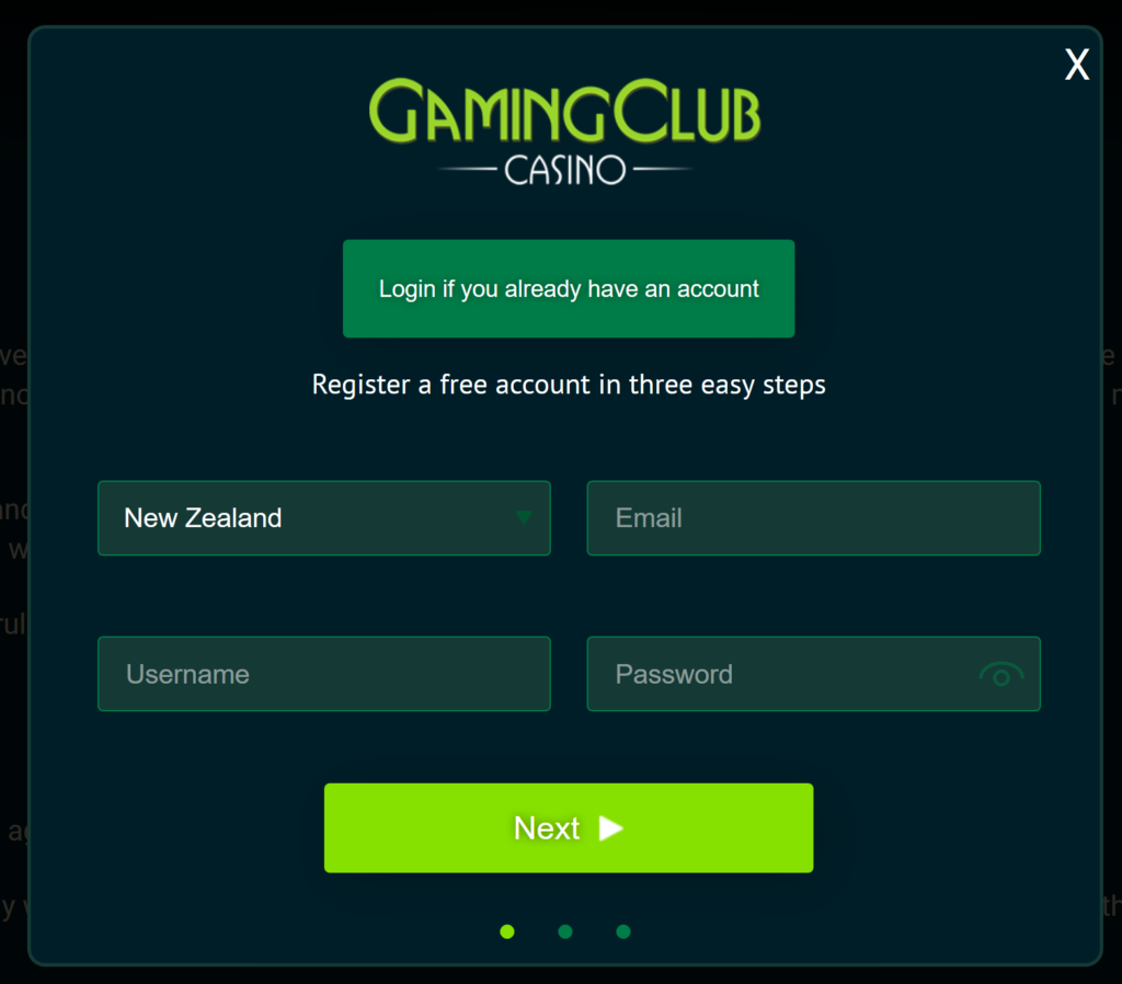 gaming club login