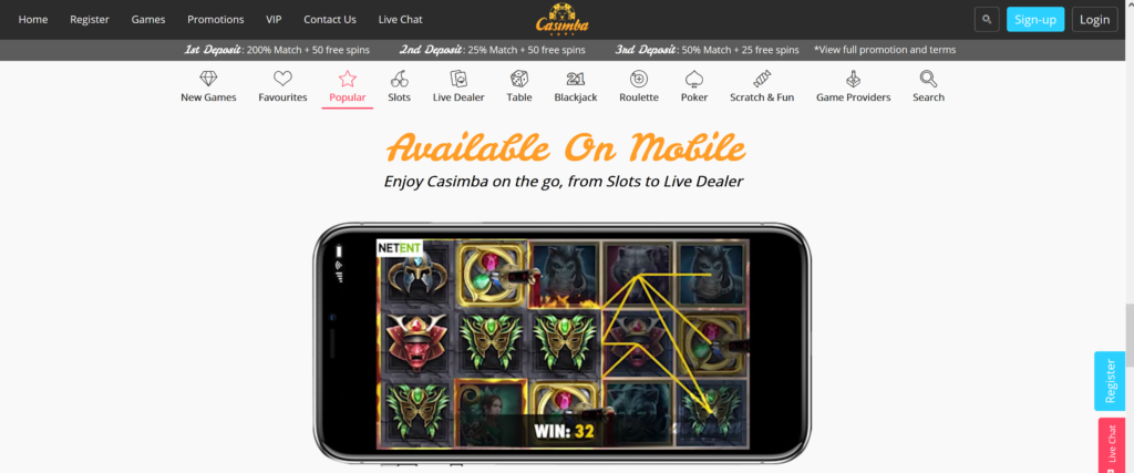 Casimba Casino Review - NZD $6500 Bonus | CasinoWatch 8 Mobile Casino 1 Casimba Casino Review