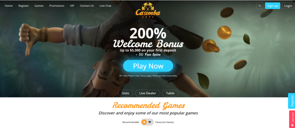 Welcoem Bonus Banner Casimba Casino Review