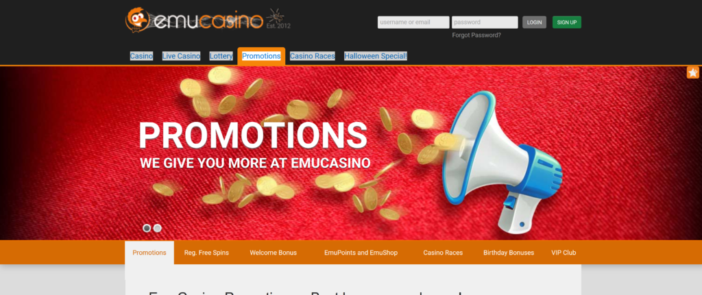 Promotions Generic Banner Emu Casino NZ