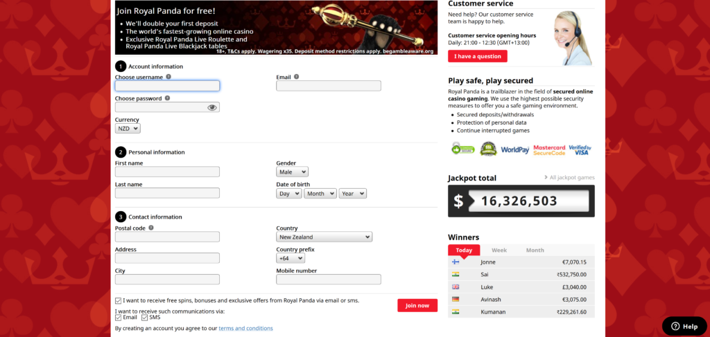 Royal Panda Casino NZ - $1500 Bonus + 10 FS | CasinoWatch 8 royal panda casino login
