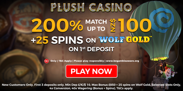 Plush Casino - Get NZ$850 Bonus + Epic Wins | CasinoWatch 7 Plush Casino Bonus 1 Plush Casino