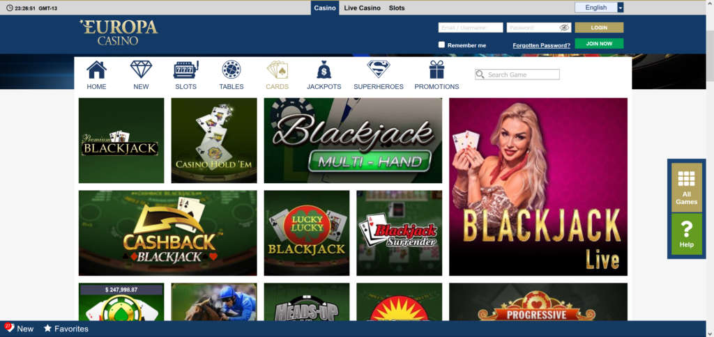 Europa Casino NZ - Play with $2,400 Bonus ׀ CasinoWatch 3 blackjack games