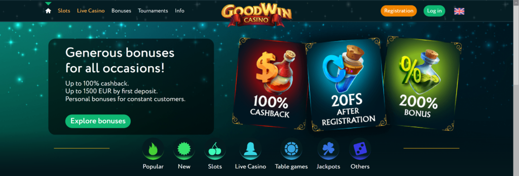 Goodwin Casino - Get 20 Free Spins No Deposit ׀ CasinoWatch 1 goodwin casino bonus