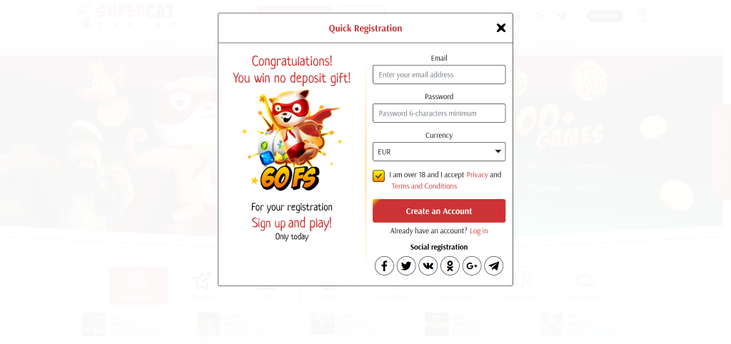 SuperCat Casino NZ - Claim 30 Free Spins ׀ CasinoWatch 6 registration process